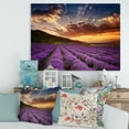 thumbnail image 2 of Designart ' Dramatic Clouds and Sunrise Over Lavender Field X ' Farmhouse Canvas Wall Art Print, 2 of 4