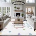 thumbnail image 3 of Happy Easter Area Rugs 5'x8', Washable Small Throw Rugs for Classroom Bedroom, Spring Rabbits Polka Dots Watercolor Indoor Outdoor Rug Non-Slip Low Pile Carpet Runner Reversible Floor Mats, 3 of 8