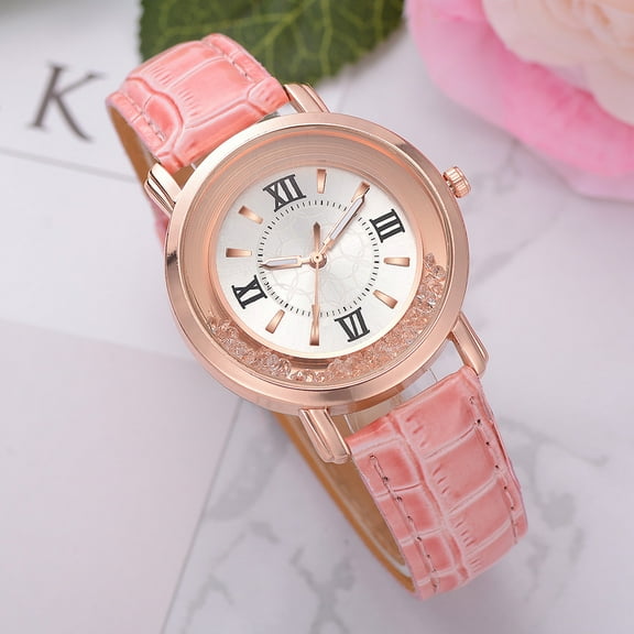 Ausyst Watch for Women Fashion Luxury Leisure Set Leather Stainless Steel Quartz Watch
