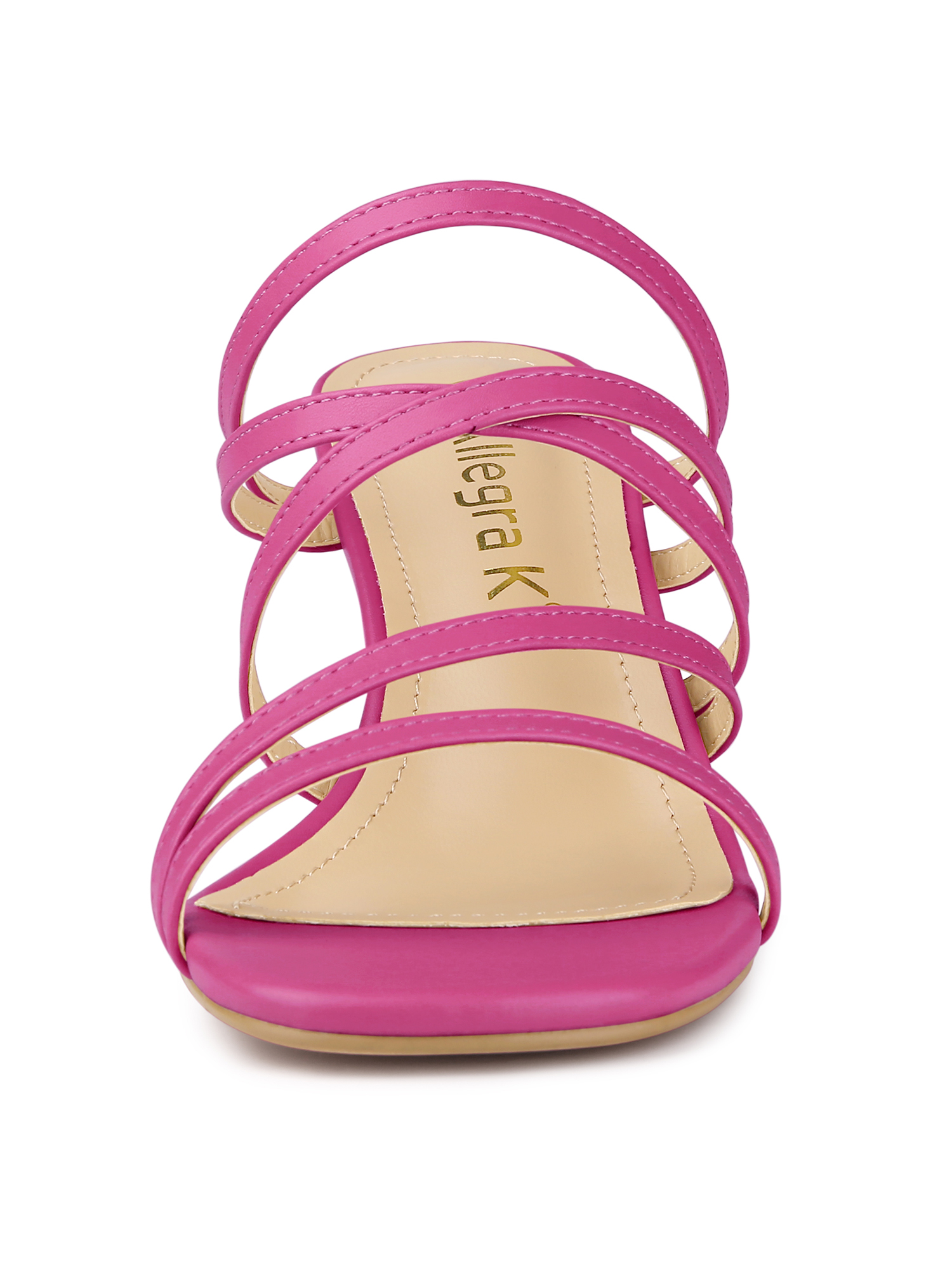 DARING DIVA Women's Sandals Block Heeleds Crisscross Strap Sandals Hot Pink 9