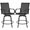 Black, variant on Alden Design 2pcs Outdoor Swivel Texteline Bar Stools with High Back for Garden, Black