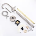 thumbnail image 2 of sumerain Freestanding Tub Faucet Brushed Nickel Floor Mounted Tub Filler, Modular Solid Brass Concealed Box Design, High Flow Rate, 2 of 3