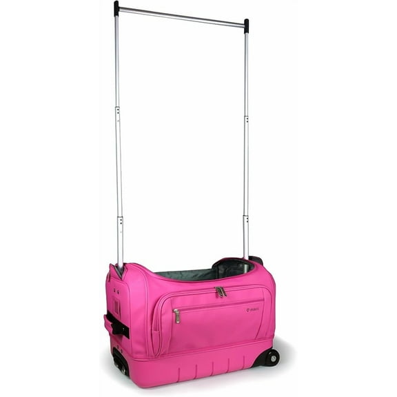 Mavii Dance Bag With Garment Rack, New 22" Hybrid Garment Rack Duffel, Hardside Bottom Collapsible Travel Bag, Hot Pink