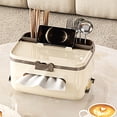 thumbnail image 6 of Tissue Box Organizer, Remote Control Holder with Compartments for Living Room and Office, Plastic Storage Caddy for Tissues and Small Items, Space-saving Home Decor, Topliu, 6 of 8