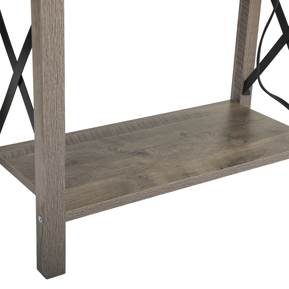 Kepooman Flip Top Open End Table with Charge Station for Bedroom & Living Room, Gray, Set of 2 Kepooman Flip Top Open End Table with Charge Station for Bedroom & Living Room, Gray, Set of 2
