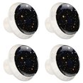 thumbnail image 2 of 4 Pcs Round White Knobs for Kitchen Cabinet Cupboard Dresser Bookcase Galaxy Planet Drawer Pulls Handles Home Decor, 2 of 8