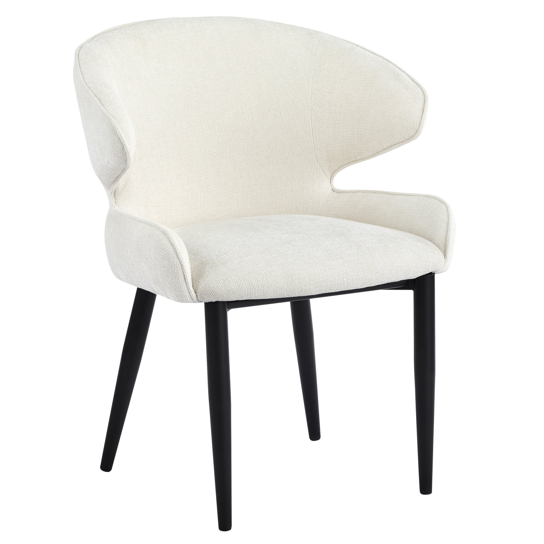 Christopher Knight Home Modern Accent Upholstered Dining Chairs with Metal Legs, Beige+Black, Set of 4