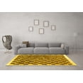 thumbnail image 3 of Ahgly Company Machine Washable Indoor Rectangle Checkered Yellow Modern Area Rugs, 7' x 9', 3 of 4