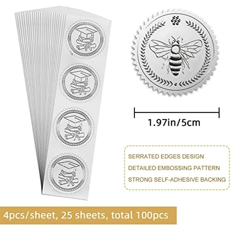 Custom Made Embossed Stickers/Labels, Embossing Seal Stickers
