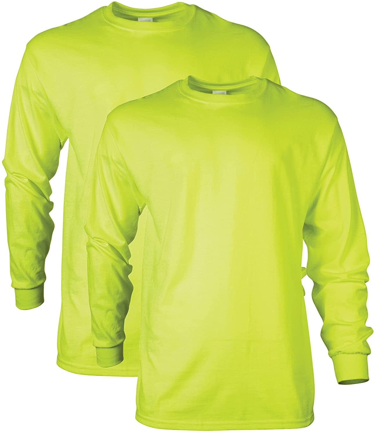 ss Gildan ANSI Safety Green & Orange Long Sleeve T-Shirt 2400 S-5XL   B3G1 