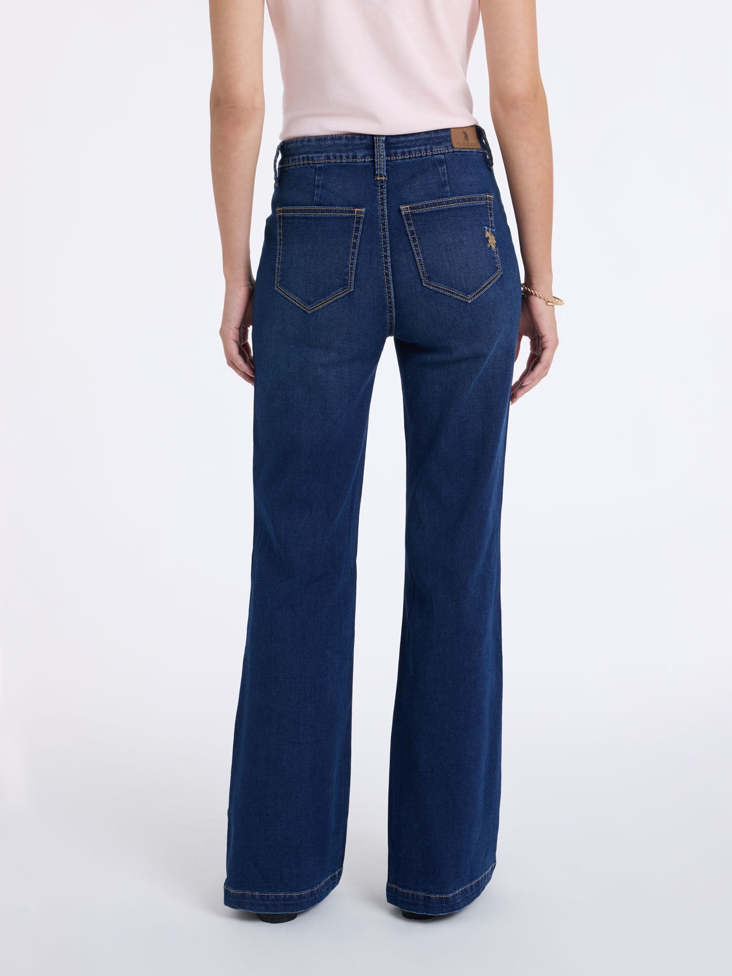 U.S. Polo Assn. Women's Patch Pocket Flare Knit Denim Jeans