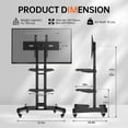thumbnail image 6 of MOONMISS Universal Swivel Height Adjustable Table Top TV Stand with Tilt for 32–80 inch TVs-Black, 6 of 6