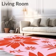 thumbnail image 2 of ODIKA 3'x5' Machine Washable Non-Slip Area Rug, Lotus Bloom Serenity Peaceful Yoga Mindfulness Throw High Traffic Rug, Pink, 707936, 2 of 7