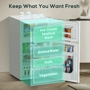 AUSEO 3.5 Cu.ft Adjustable Temperature Refrigerator, White, 50.82 lbs