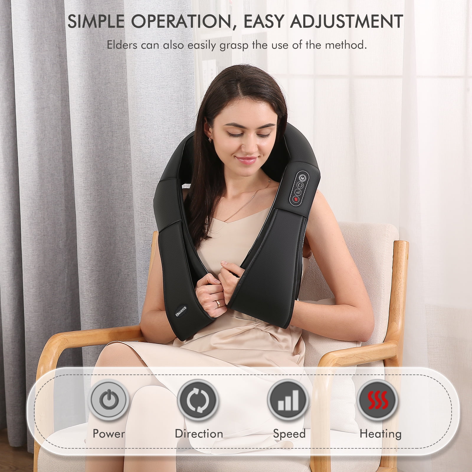Rechargeable Neck and Shoulder Massager with Heat – MARNUR