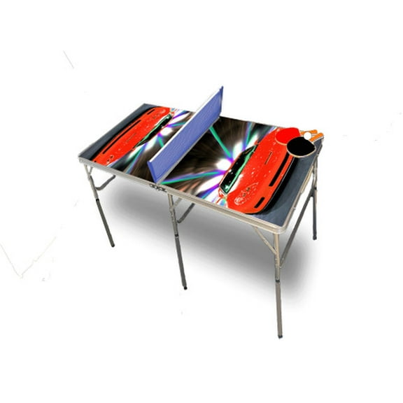 Red Corvette Portable Table Tennis Ping Pong Folding Table w/Accessories