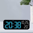 thumbnail image 4 of Reloj despertador digital LED Dst electrónico con brillo ajustable de 3 niveles. Azul negro, 4 of 7