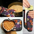 thumbnail image 5 of Yayeee Oven Mitts and Pot Holder Set of 2 Heat Resistant Kitchen Gloves Baking Hot Pad, Purple Flowers, 5 of 5