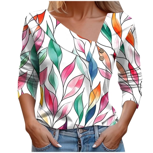 Blusas de Manga Corta para las Mujeres Casual Color Sólido Botón-Arriba Camiseta, Top de Moda para el Hogar Y el Uso Diario