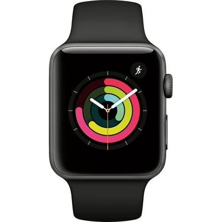 Restored Apple Watch Gen 3 Series 3 42mm Space Gray Aluminum - Black Sport Band 3D215LL/A (Refurbished)