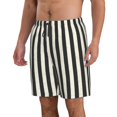 thumbnail image 2 of Pofeuu Black And White Thick Stripes Prin Men's Swim Trunks Quick Dry Bathing Suit Swimming Board Shorts Mesh Lining Beach Swimwear-Small, 2 of 6