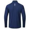 thumbnail image 3 of Taigaofy Men's Running Shirt Long Sleeve Quarter Zip Pullover Moisture Wicking UPF 50+ UV Protection Quick Dry Athletic Workout Shirts Navy S, 3 of 10