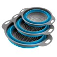 thumbnail image 1 of 3 Piece Round Silicone Collapsible Colander Set Draining for Pasta Vegetables Fruits in Kitchen, 1 of 5
