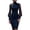 Navy, variant on Omexry Sun Dresses Women Fashion Women Casual Buttocks Stand-up Collar Lace Splicing Solid Long Leeve Dresses