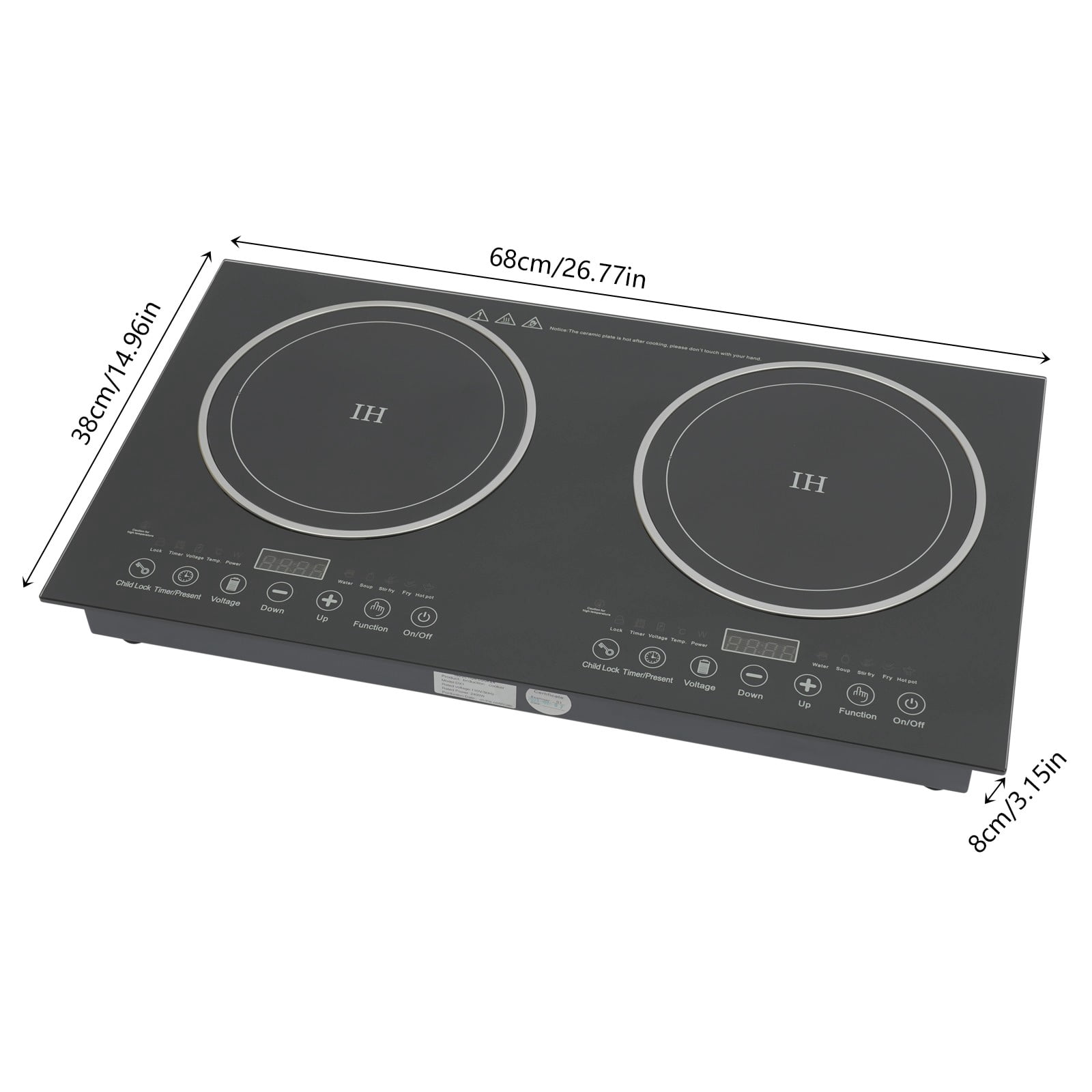 Tabletop & Embedded Dual Induction Cooktop - 110V US Plug, Perfect for Boiling Stewing Stir-Frying