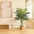 thumbnail image 3 of 2 Pack Artificial Golden Cane Palm Plants 5 Feet Fake Tree for Home Decor Indoor Outdoor Faux Areca Palm Tree in Pot for Home Office Perfect Housewarming Gift,Set of 2, 3 of 9