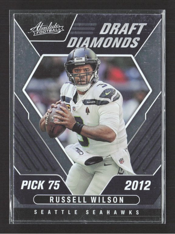 2022 Panini Absolute Football Draft Diamonds DD-1 Russell Wilson Seattle Seahawks Card Seattle Seahawks NFL Football Trading Card