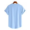 thumbnail image 3 of Playera Azul Hombre Camiseta Corte Bajo Curvo, 3 of 3
