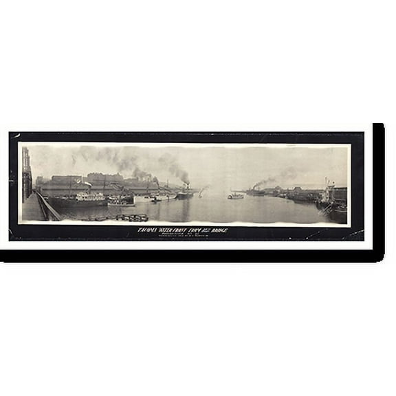 Historic Print, WA 1908b Tacoma from 11th Street Bridge PHOTO, Width 7" x Length 36"