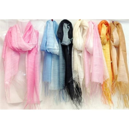 Bulk Buys Wholesale Two Tone Color Scarves with Fringes - Case of 36