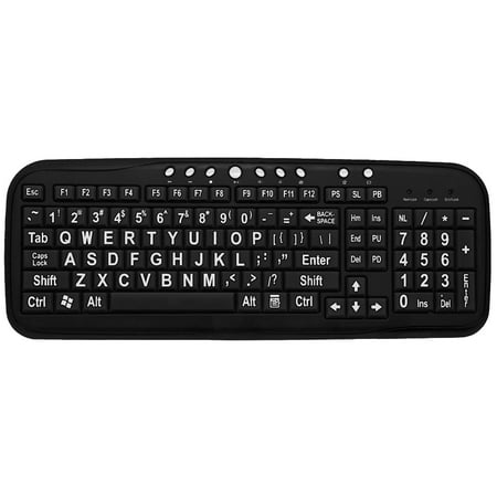 Ezsee Low Vision Keyboard Large White Print Black (Best Keyboard For Low Vision)