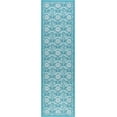 thumbnail image 3 of Transitional 2x11 Area Rug (2'3'' x 11') Floral Teal, Ivory Indoor Runner Easy to Clean, 3 of 7