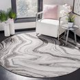 thumbnail image 1 of SAFAVIEH Craft Collection CFT819G Modern Abstract Non-Shedding Dining Room Entryway Foyer Living Room Bedroom Area Rug, 5'3" x 5'3" Round, Grey / Silver, 1 of 4