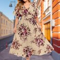 thumbnail image 4 of Vestido casual con estampado floral Cuello en V Mujer Vestido largo sexy Estilo bohemio Traje diario FLhrweasw Nuevo, 4 of 8