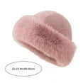 thumbnail image 6 of Winter Hat Solid Color Thickened Warm Bucket Hat Plush Edge Large Head Circumference Women Headwear Daily Wear, 6 of 8