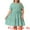 Green, variant on Plus Size Plaid Round Neck Short Sleeve Midi Dress 3X Green