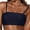 Navy, variant on Women Bralette Bikini Top Adjustable Spaghetti Straps Removable Padding Vacation Ready for Beach Pool (Black,M)