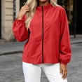 thumbnail image 4 of HAiming Women's Lightweight Jackets Long Sleeve Full Zip Casual Jackets Summer Fall Going out Jackets with Pockets, 4 of 5