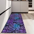 thumbnail image 4 of Purple and Blue Damask Pattern Kitchen Rug Mat,Kitchen Runner Rugs Non Skid Washable,Decorative Kitchen Floor Mats for Kitchen,Sink,Laundry,17"X47", 4 of 5