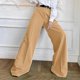 thumbnail image 4 of Gibobby pantalones de mujer holgados Pantalones de pierna ancha para mujer Pantalones de traje rectos Pantalones casuales sueltos de cintura alta (Caqui, S), 4 of 5