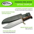 thumbnail image 3 of SZCO Supplies 15” Full Tang Bowie Style Fixed Blade Knife with Stainless Steel Blade, Wooden Handle, Brass Guard, and Leather Sheath, 3 of 4
