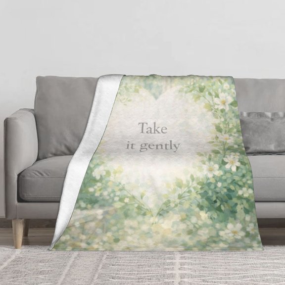 Take It Gently Flannel Throw Blanket Soft Blankets for Bed Sofa