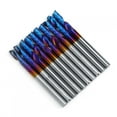 thumbnail image 4 of 10 fresas de 3,175 mm con recubrimiento nano azul, vástago de una sola hoja, herramientas de grabado en espiral de carburo, 4 of 9