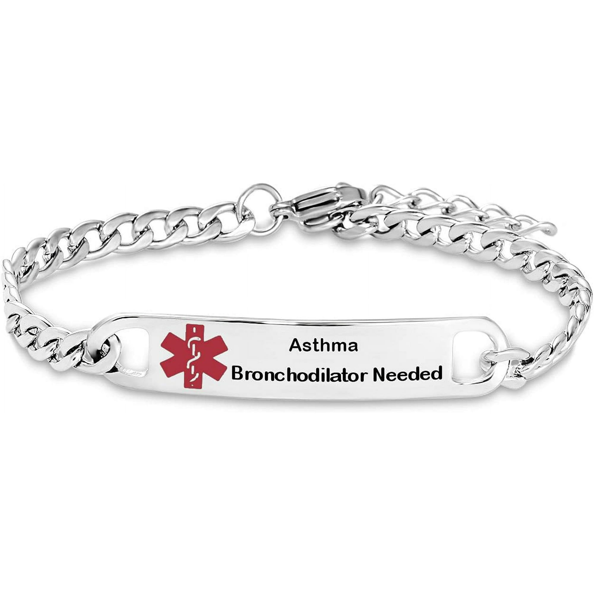 HSHDLDF Red Medical Alert Bracelet for Women Men Emergency First