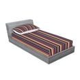thumbnail image 2 of Ambesonne Retro Fitted Sheet & Pillow Sham Set, Vintage Geometric Stipes, Twinxl, Multicolor, 2 of 2