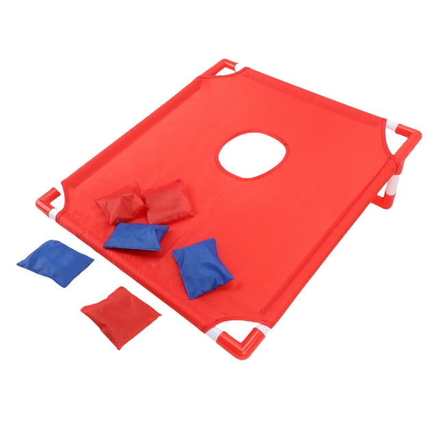 Corn Holes Outdoor Game Set, Enhance Hand Eye Coordination Portable Cornhole Set Portable Safe PP Board Fun with Carrying Bag for Camping Red